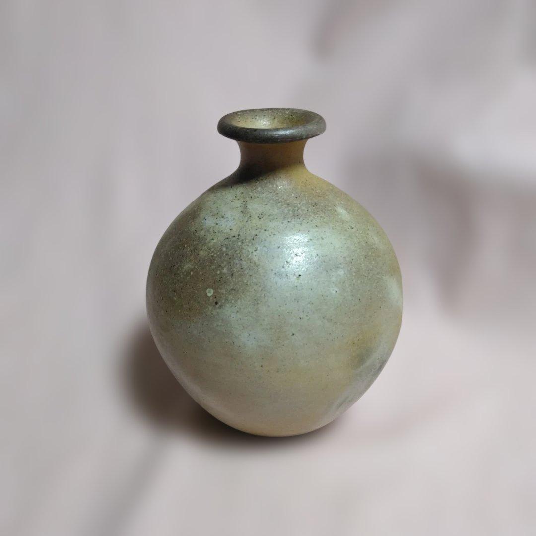 丹波焼　大西誠一作　白丹波窯変花生け