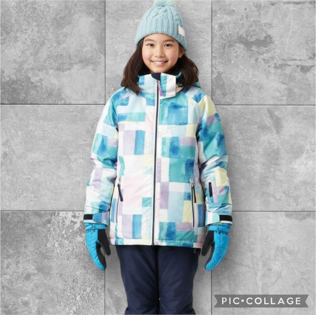 美品☆Phenixスキーウェア上下 女の子150 140 パステルブロック 水色