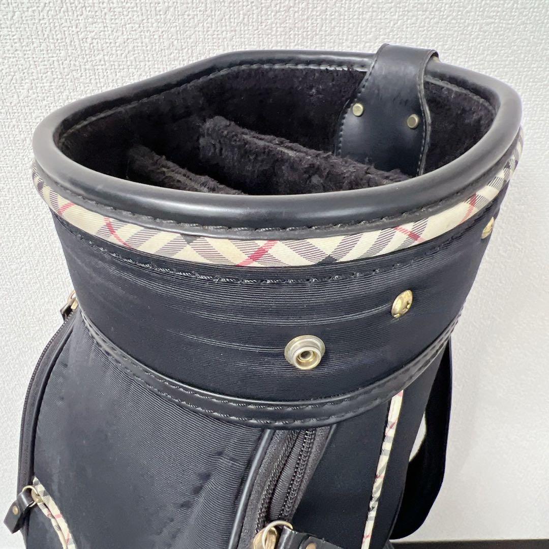 バーバリーゴルフキャディバッグ 6分割 ノバチェック ブラック BURBERRY