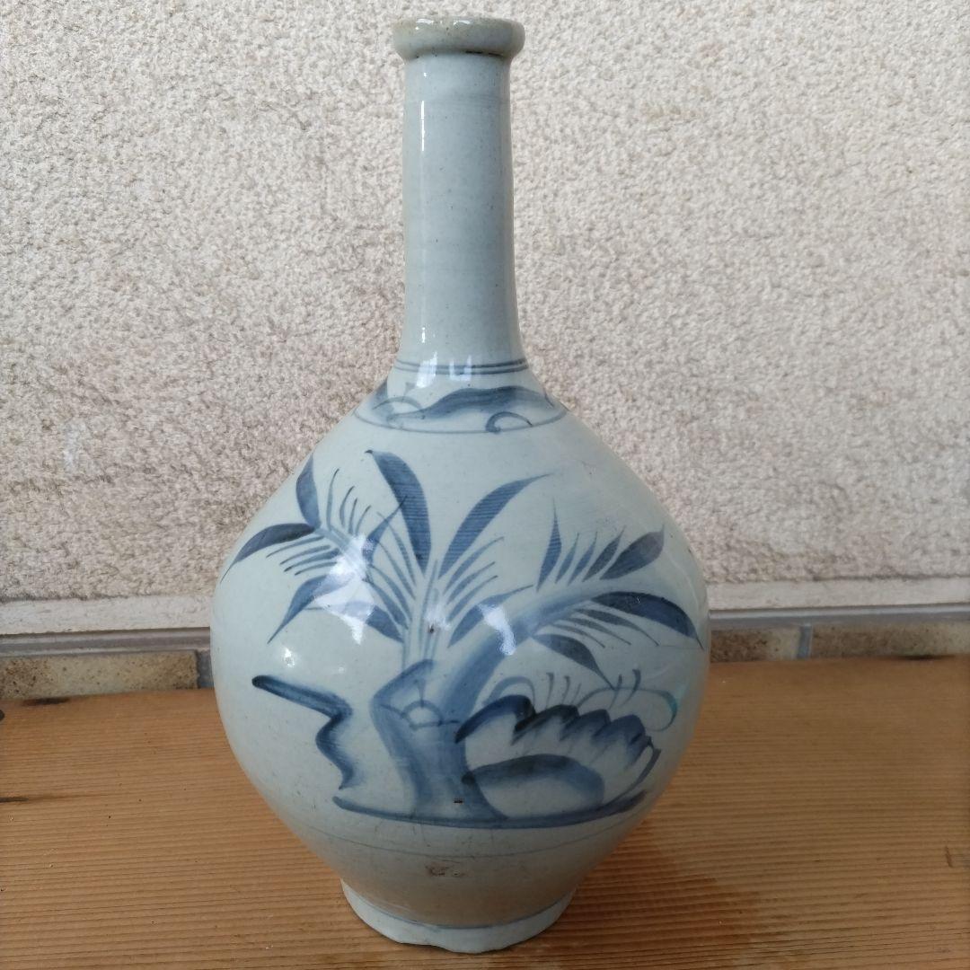 古伊万里の大きな笹徳利 江戸後期 有田焼 花入 花瓶 花器 酒器