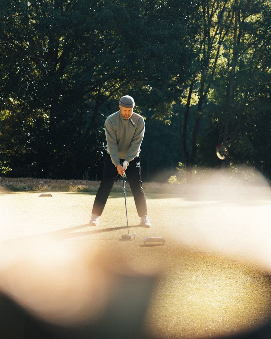 サイドハーフジップモックネックシャツ　XL