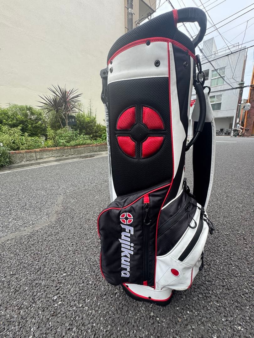 Fujikura キャディバッグ 黒/白/赤