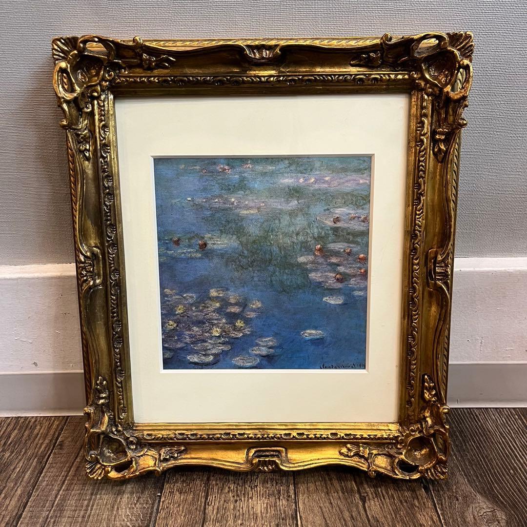 クロード・モネ 睡蓮 複製画 油絵 油彩 絵画 額装 インテリア 美術品