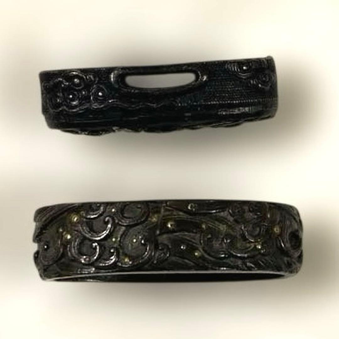 B-79 縁頭　金銀象嵌　武具　刀装具　日本　骨董品　時代物　美術品　工芸品