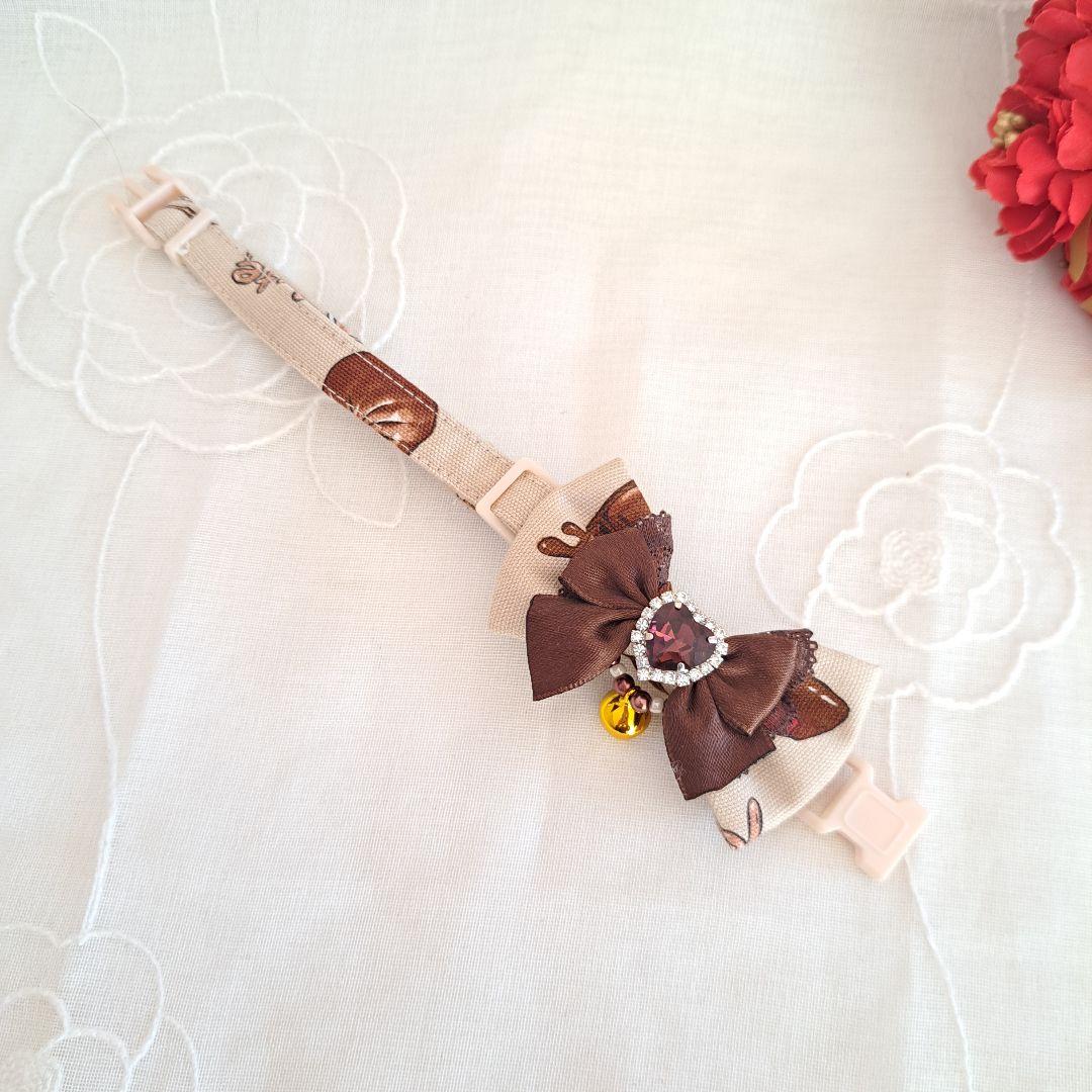 シングルリボン、バレンタインチョコレート、わんちゃん猫ちゃん用首輪