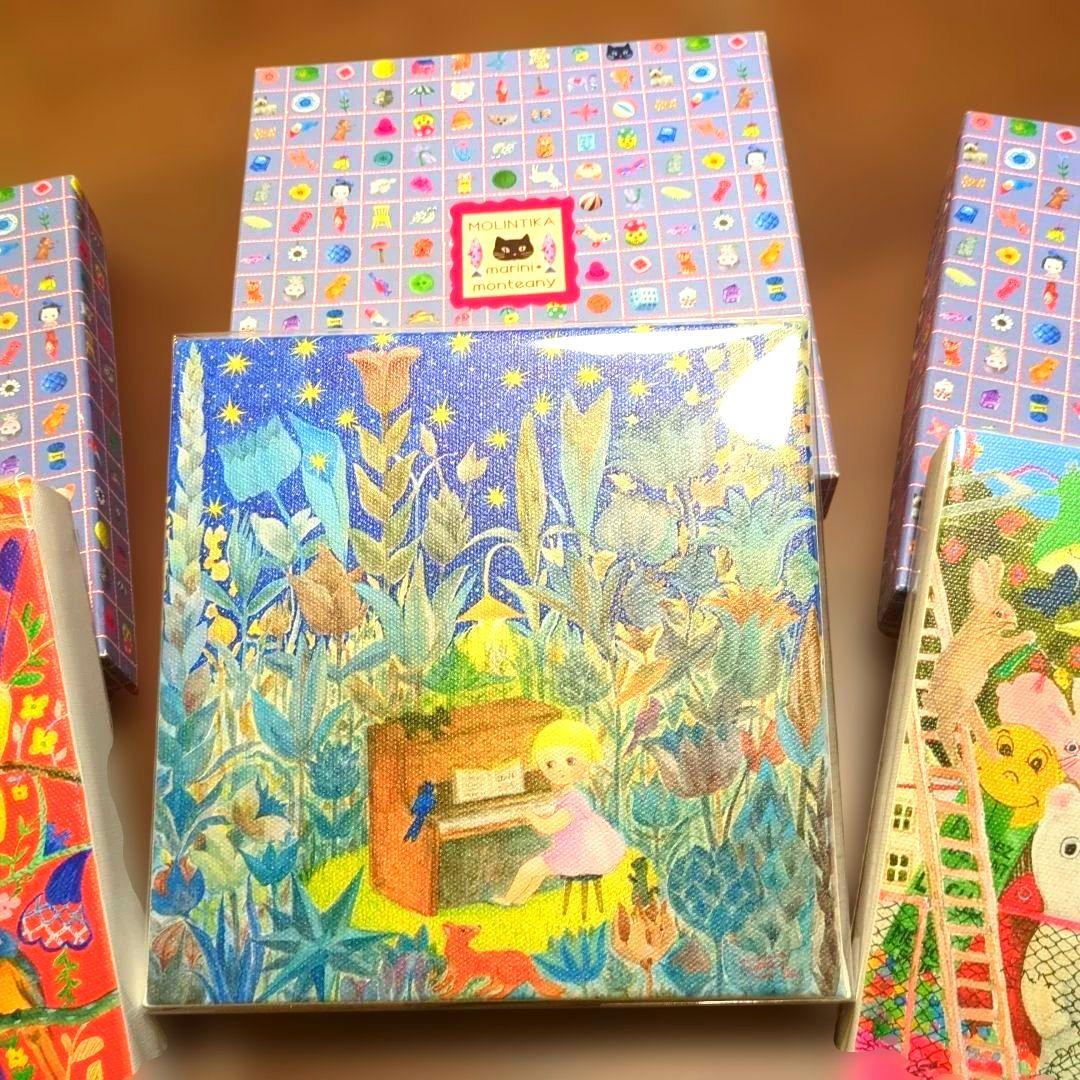 最終値下げ！マリーニモンティーニ　サイン入りキャンパスイラスト3点セット 箱付き