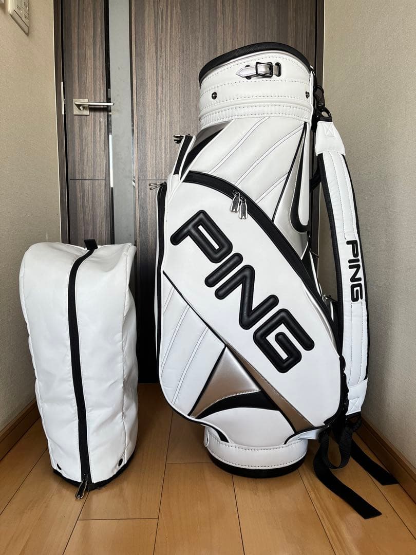 美品 PING 3点式キャディバッグ ツアースタッフバッグ　希少ミスター・ピン