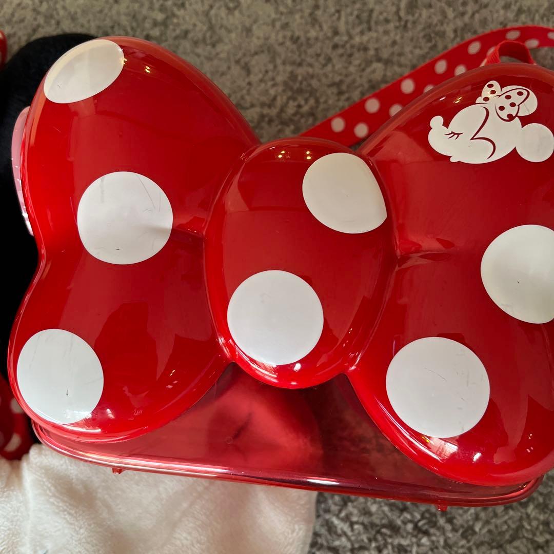 ミニーマウス ファンキャップマフラー、ポップコーンケースセット