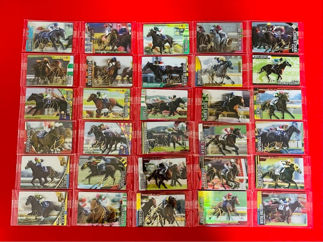 サラブレッドホースコレクションツインウエハース 金色箔押しコンプ