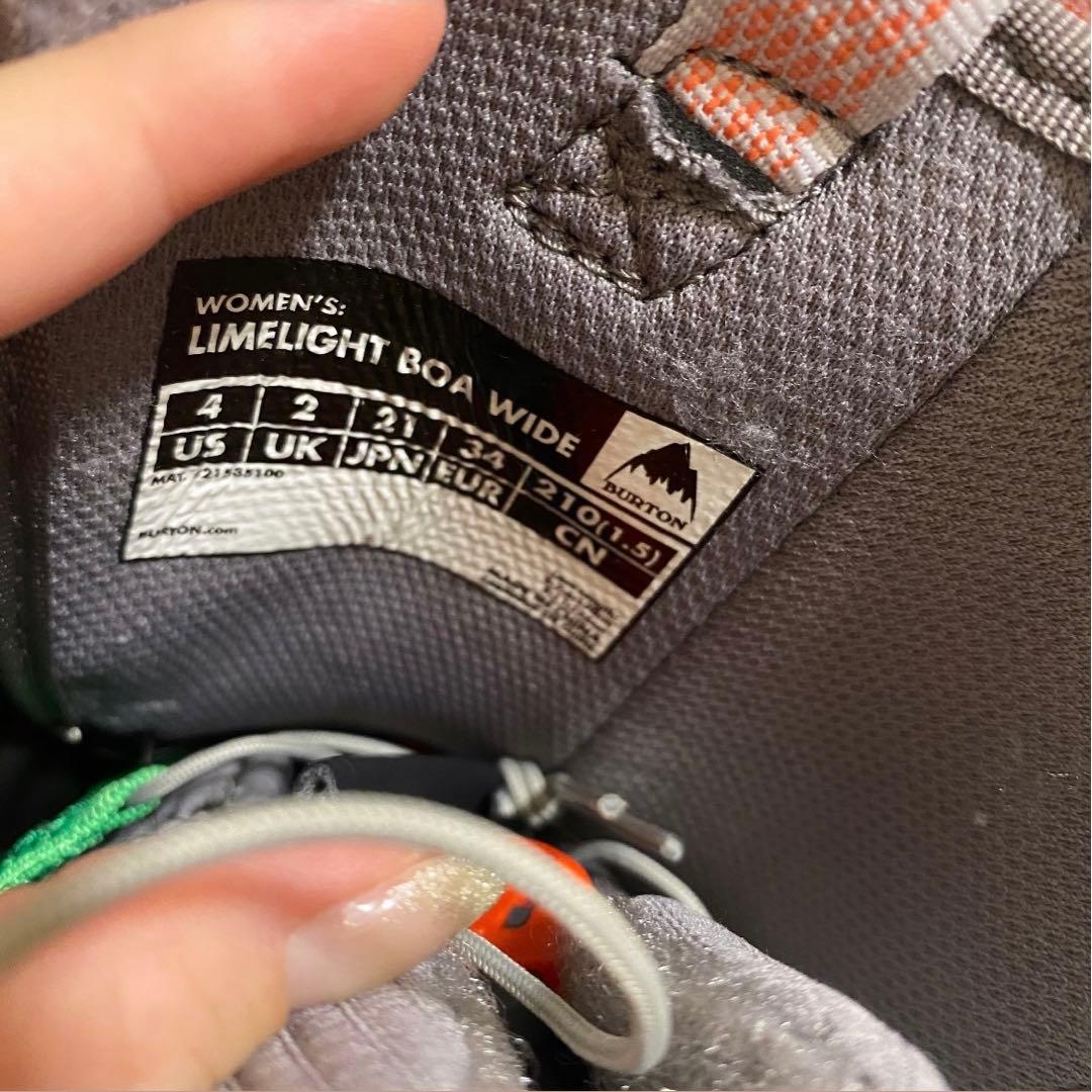 【美品】BURTON スノボブーツ 21cm 高機能インソール付き