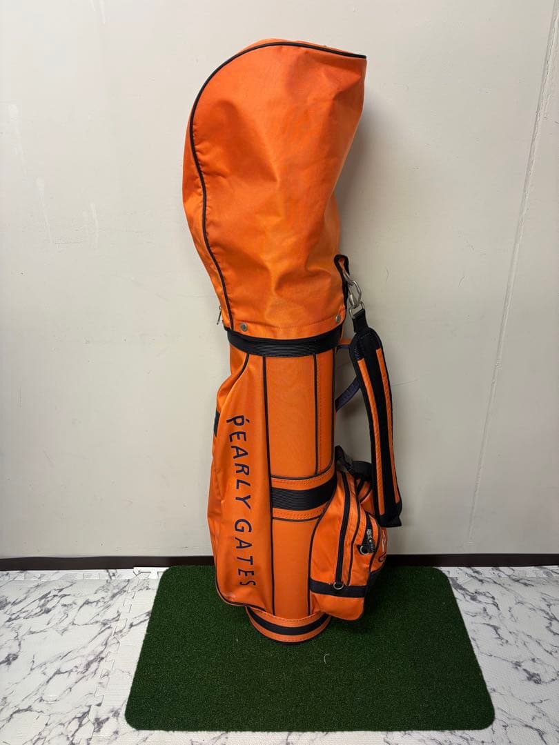 パーリーゲイツ キャディバッグ＆お揃いアンブレラ（傘）オレンジ