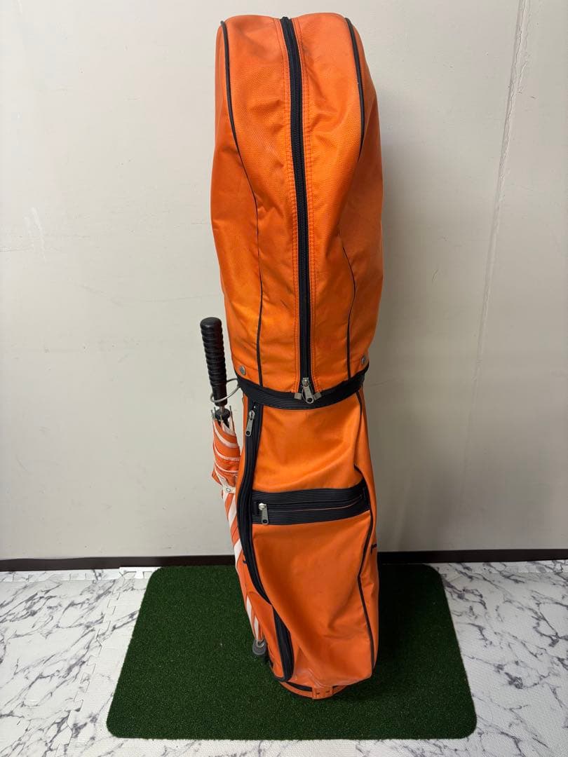 パーリーゲイツ キャディバッグ＆お揃いアンブレラ（傘）オレンジ