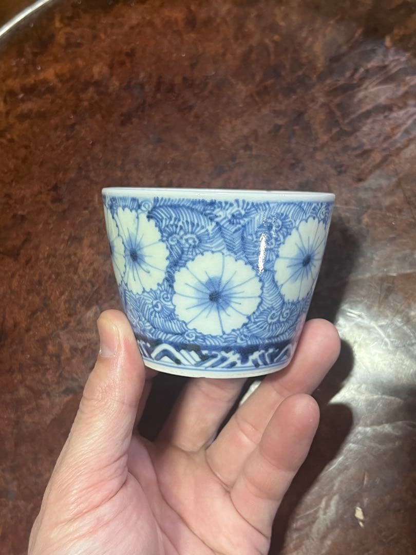 古伊万里　蕎麦猪口　そば猪口　柿右衛門　藍柿右衛門　藍九谷　藍柿　民藝　民芸