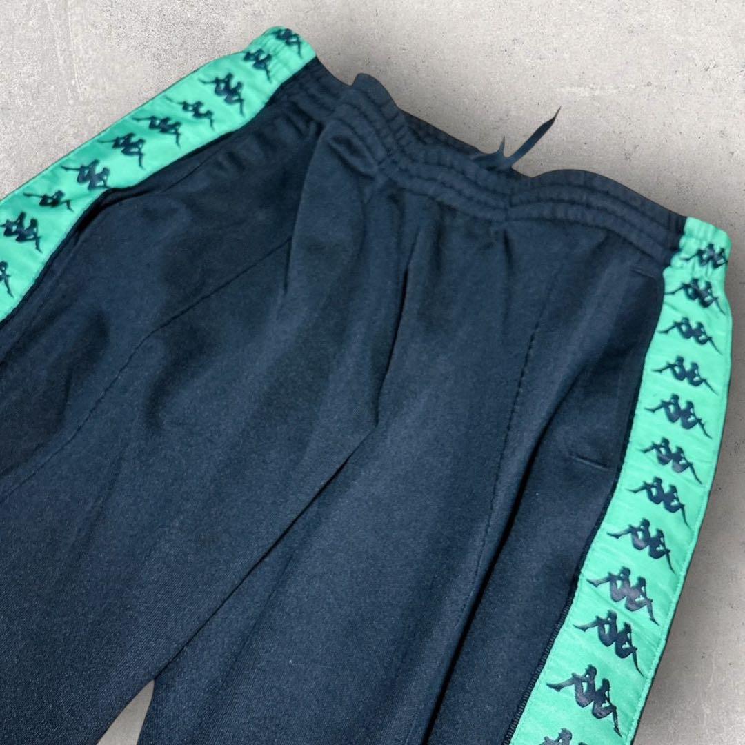カッパ トラックパンツ ジャージ下 XL 黒 緑 スポーツ 通年 リラックス