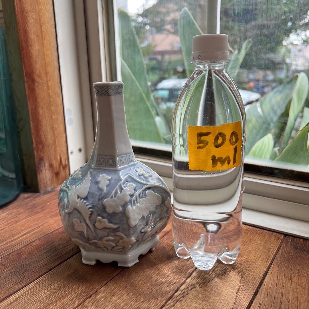 李朝 鹿 鶴 兎 亀 竹 梅 分院 朝鮮 骨董品 花瓶 壺 陶器 染付 染め付け