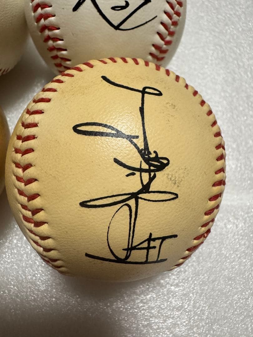 プロ野球 サインボール 4球セット（松井秀喜／古田敦也／長嶋茂雄／工藤公康）