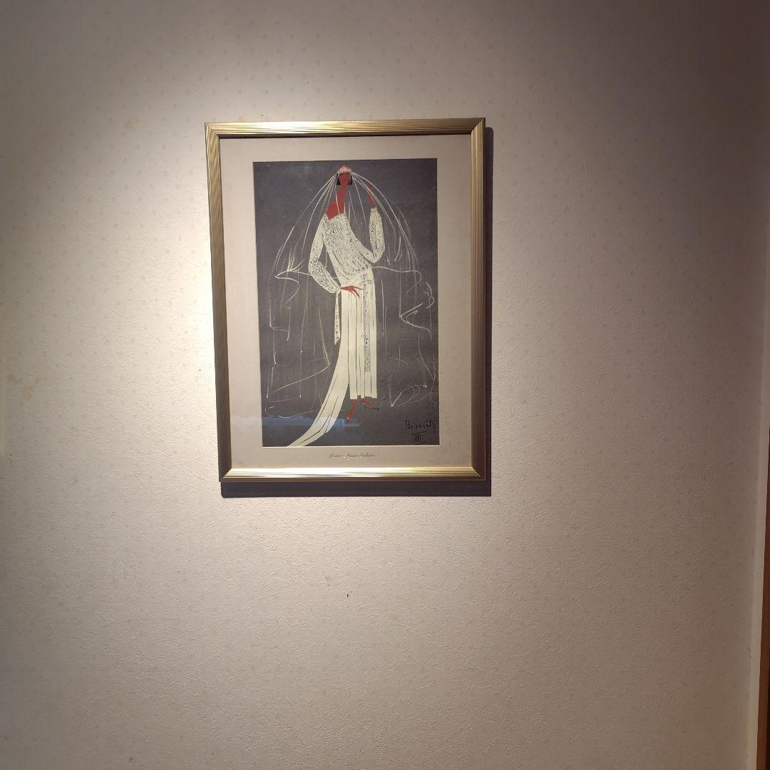 希少！アンティーク スタイル画(ファッション画) 縦約64cm × 横約49cm