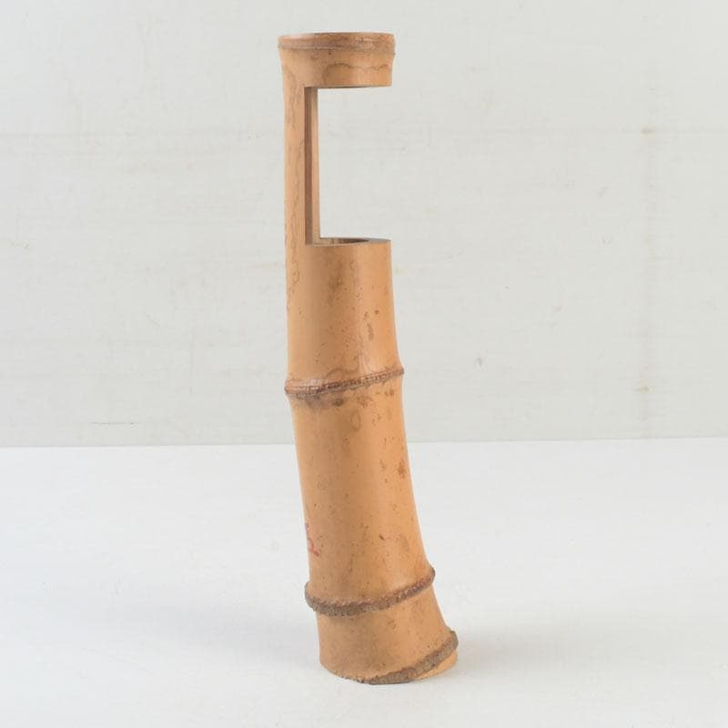 茶道具　古竹製　一重竹花生　花押あり　仰止斎（松尾宗古）書付共箱　C　9723