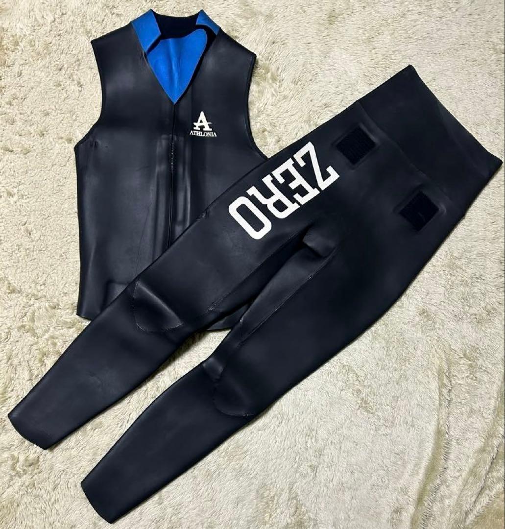 ATHLONIA ウエットスーツ 黒 トライアスロン　ロングジョン　Sサイズ