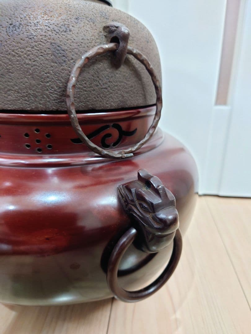 茶道具　朝鮮風呂釜　唐銅風呂・鉄釜