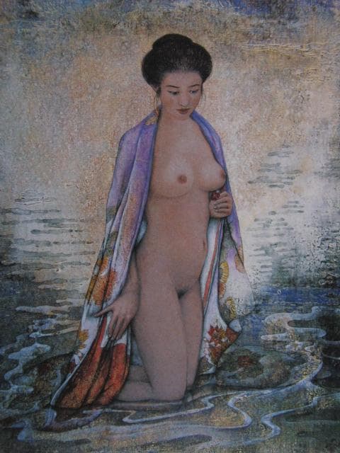 高田明義、水声、希少な画集より、新品高級額、額装付、状態良好