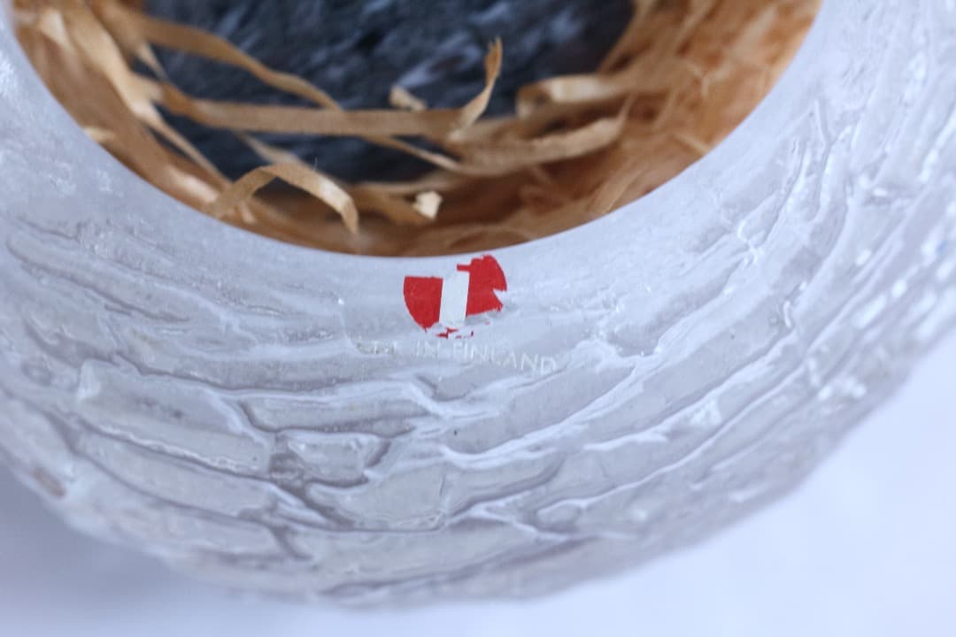 4685  鳥の巣　キャンドルホルダー　ガラス　オブジェ　イッタラ