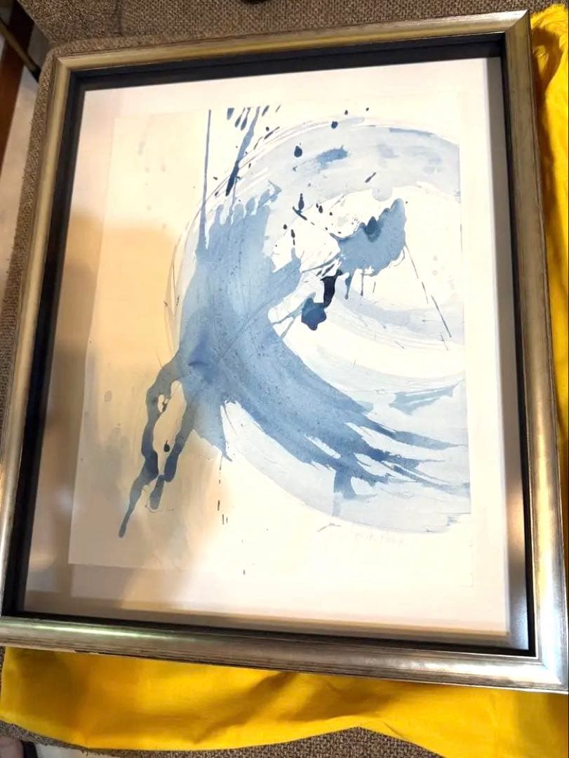 Lynette Melnyk リネット・メルニック原画 抽象画 ブルーアート額装