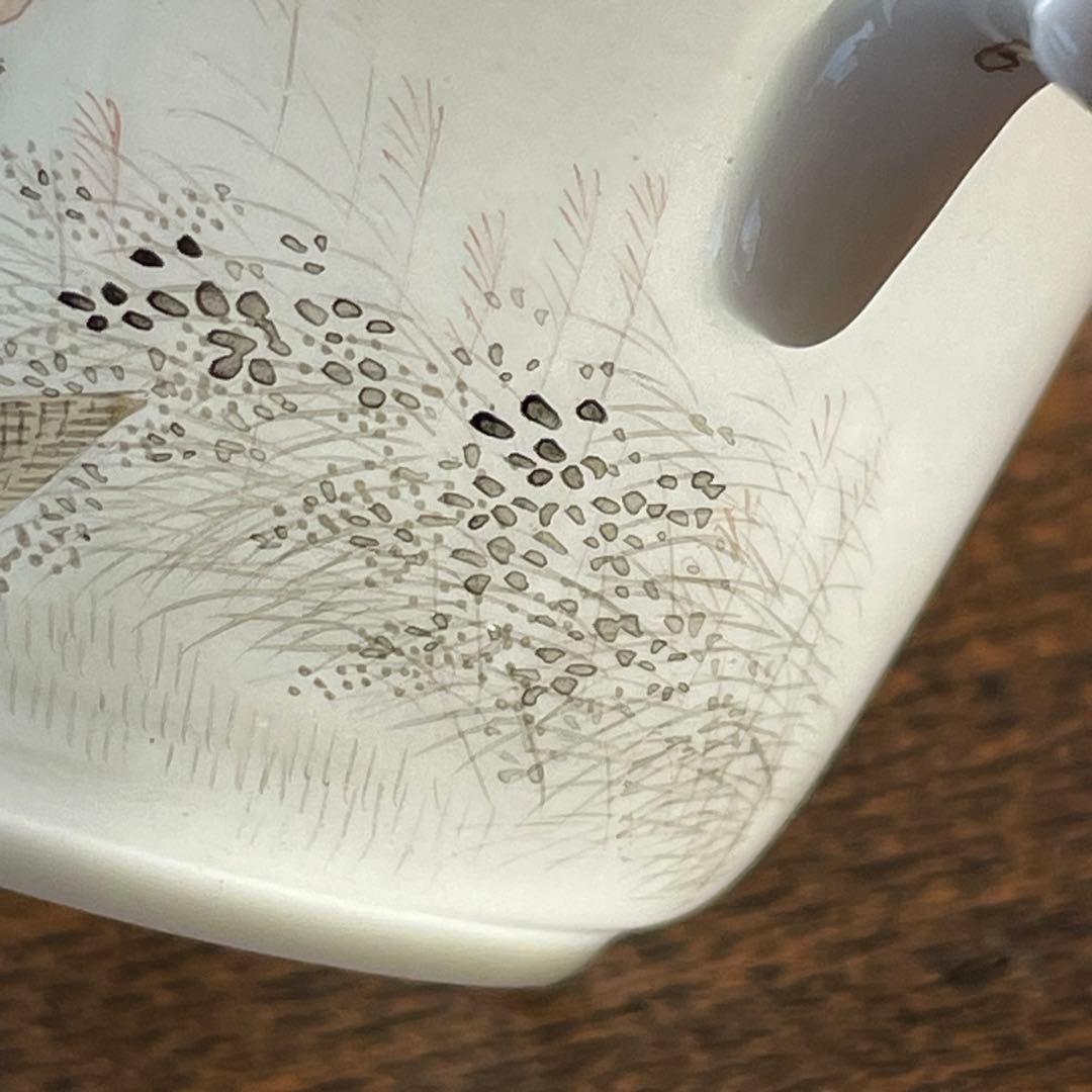 横浜焼 井村製 明治 輸出手 アンティーク カップ＆ソーサー 1客 富士 法師