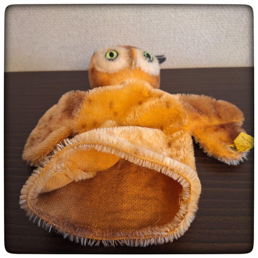 【手踊り人形 パペット ふくろうWittie】ヴィンテージ シュタイフ 美品