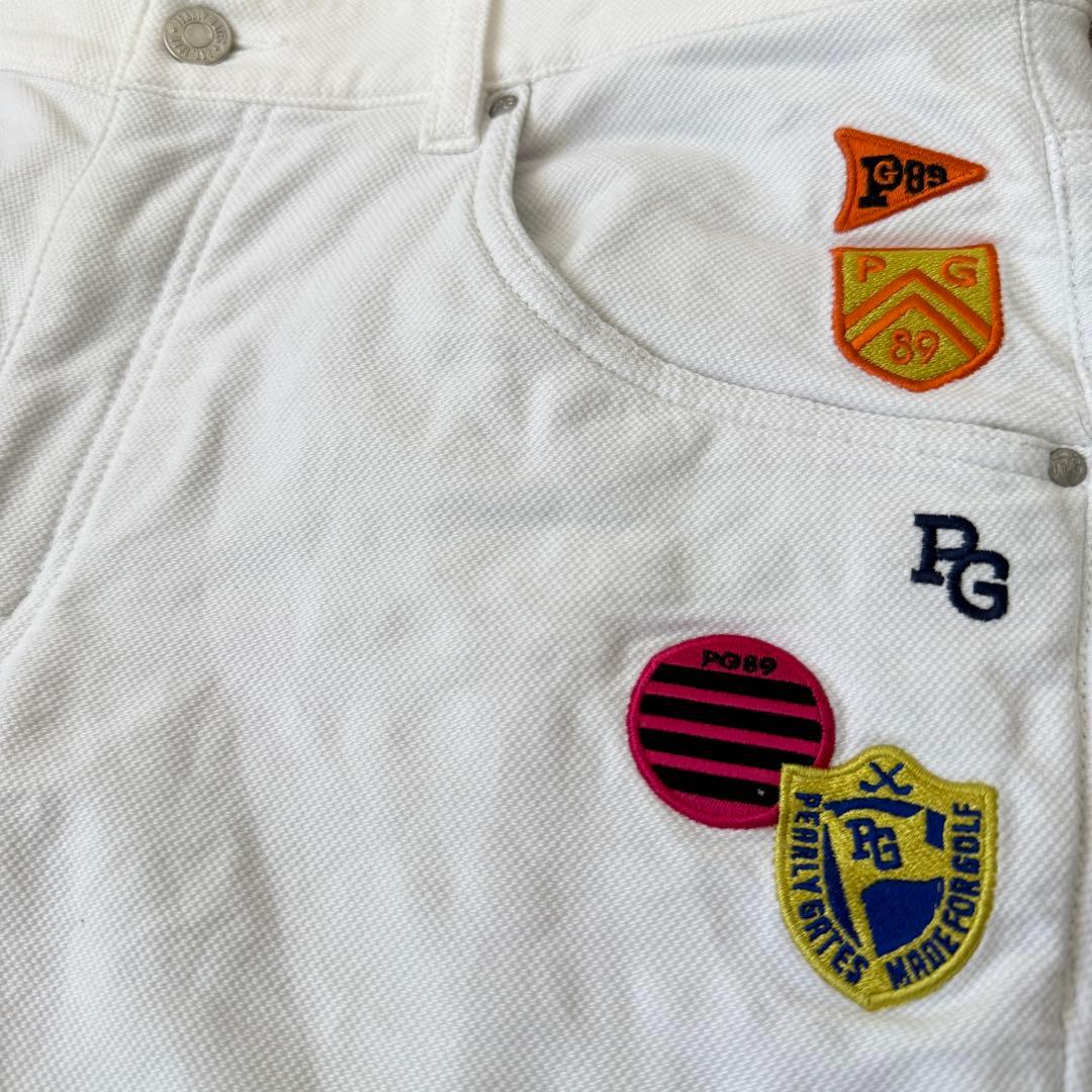 防寒　蓄熱　裏地付き　パーリーゲイツ　パンツ　XL〜XXL相当 白　スリット入り