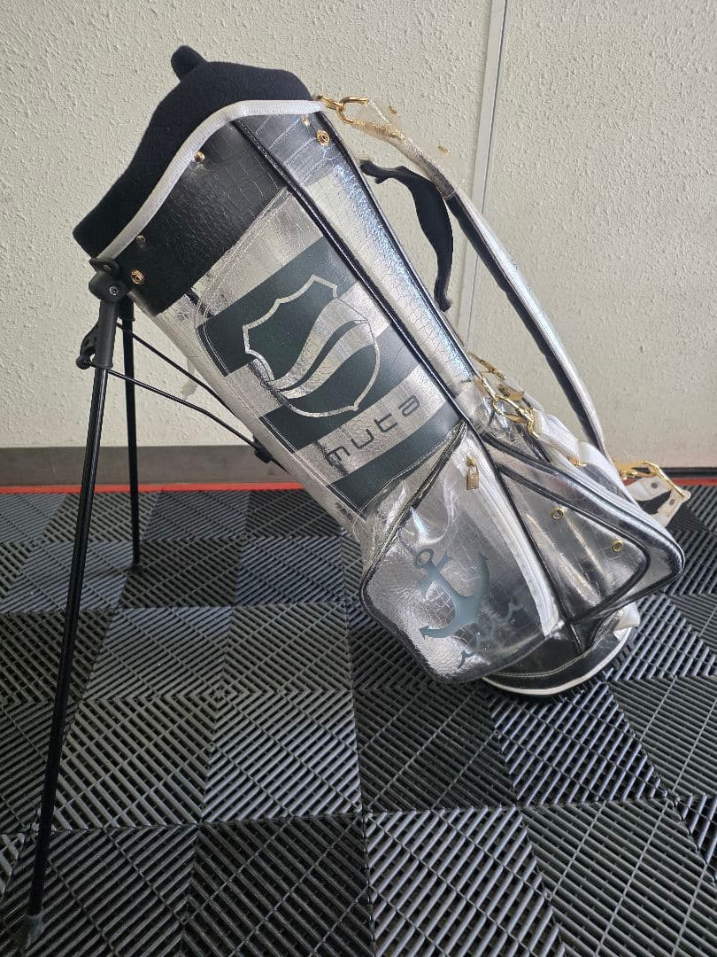 ムータマリン クロコ調　クリアキャディバッグ