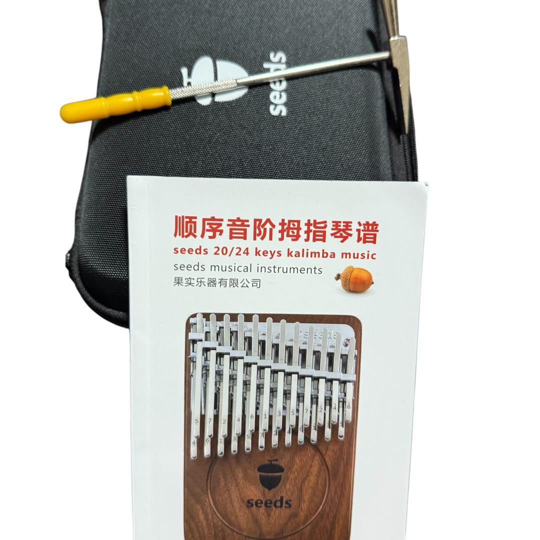seedsカリンバ24キー親指ピアノ初心者セット2段式BlackWalnut
