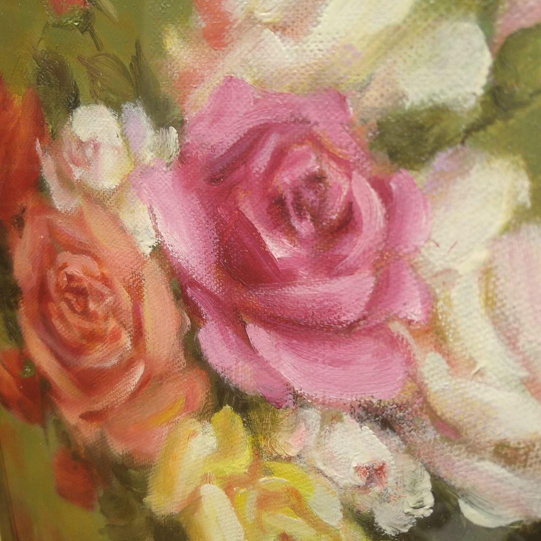 AD15 本物保証 倉橋寛 油彩 4号 薔薇 額装 額縁 専用紙箱