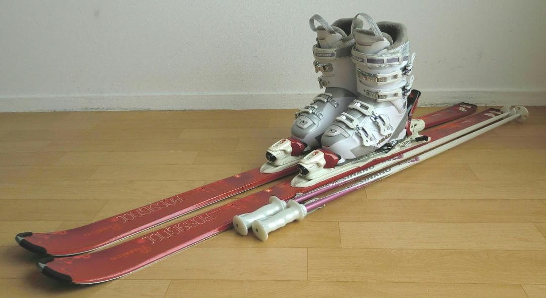 ■送料無料■ロシニョール■女性用スキーセット■板154靴25-25.5■メンテ■