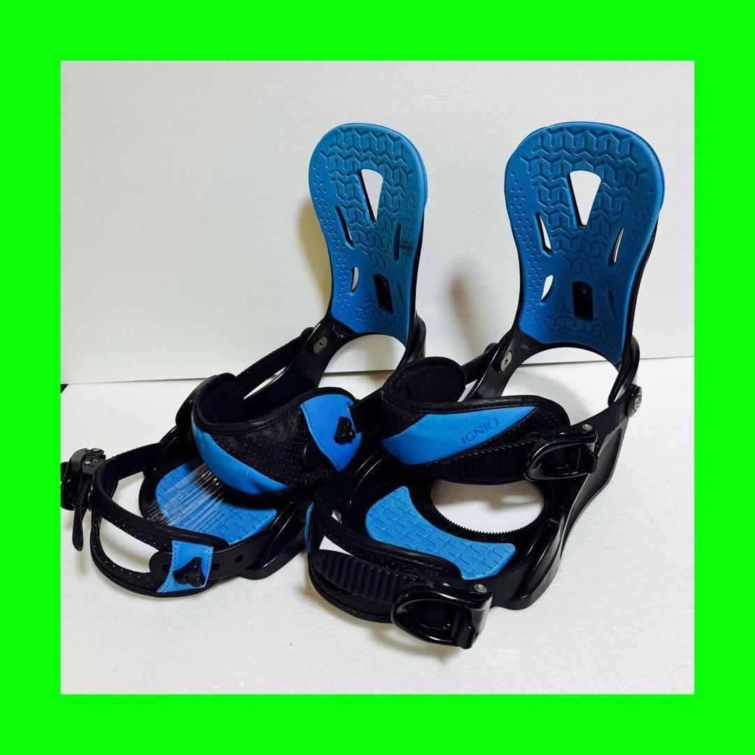 MLサイズ スノーボード ビンディング ブラック/ブルー　黒色青