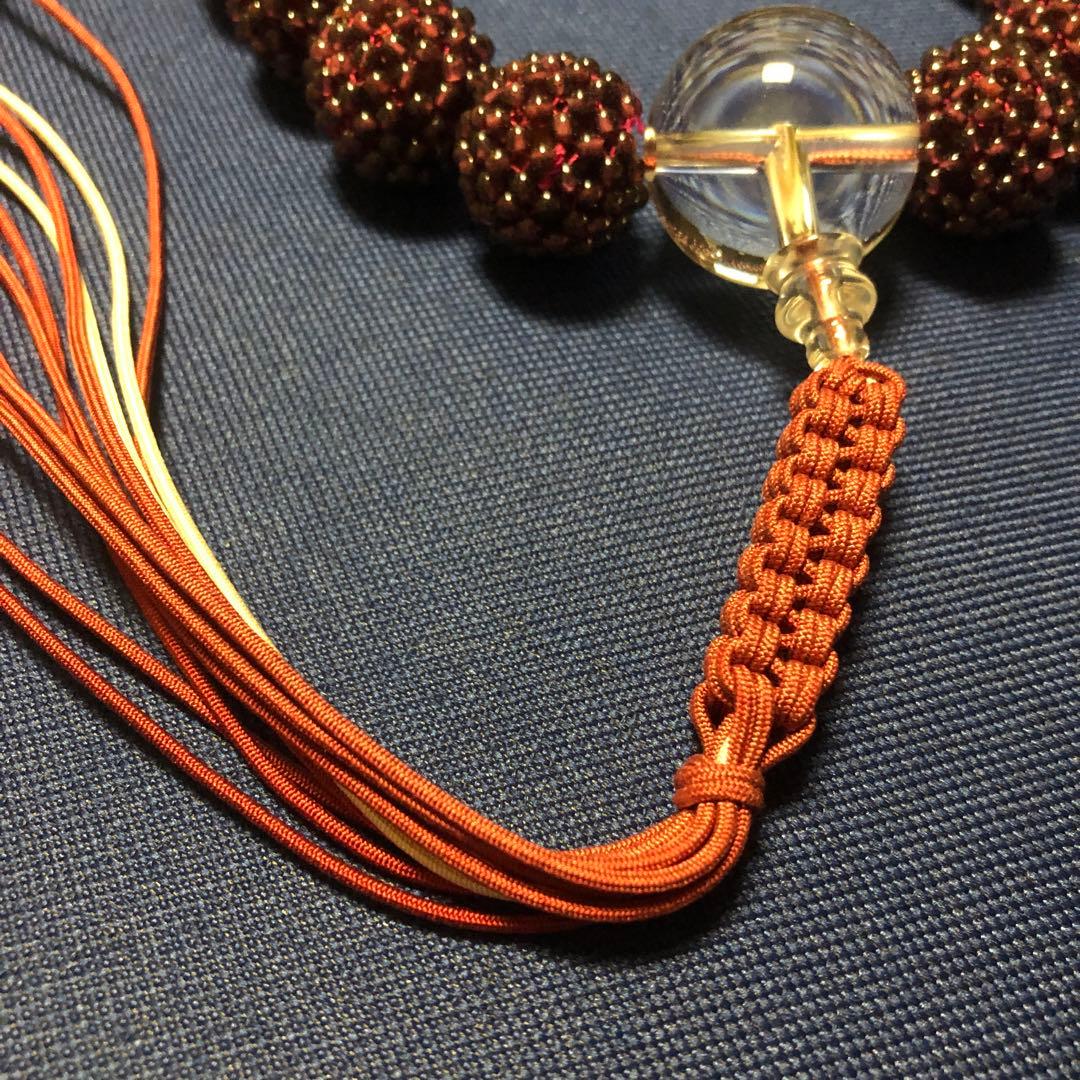 ガーネット　水晶　念珠