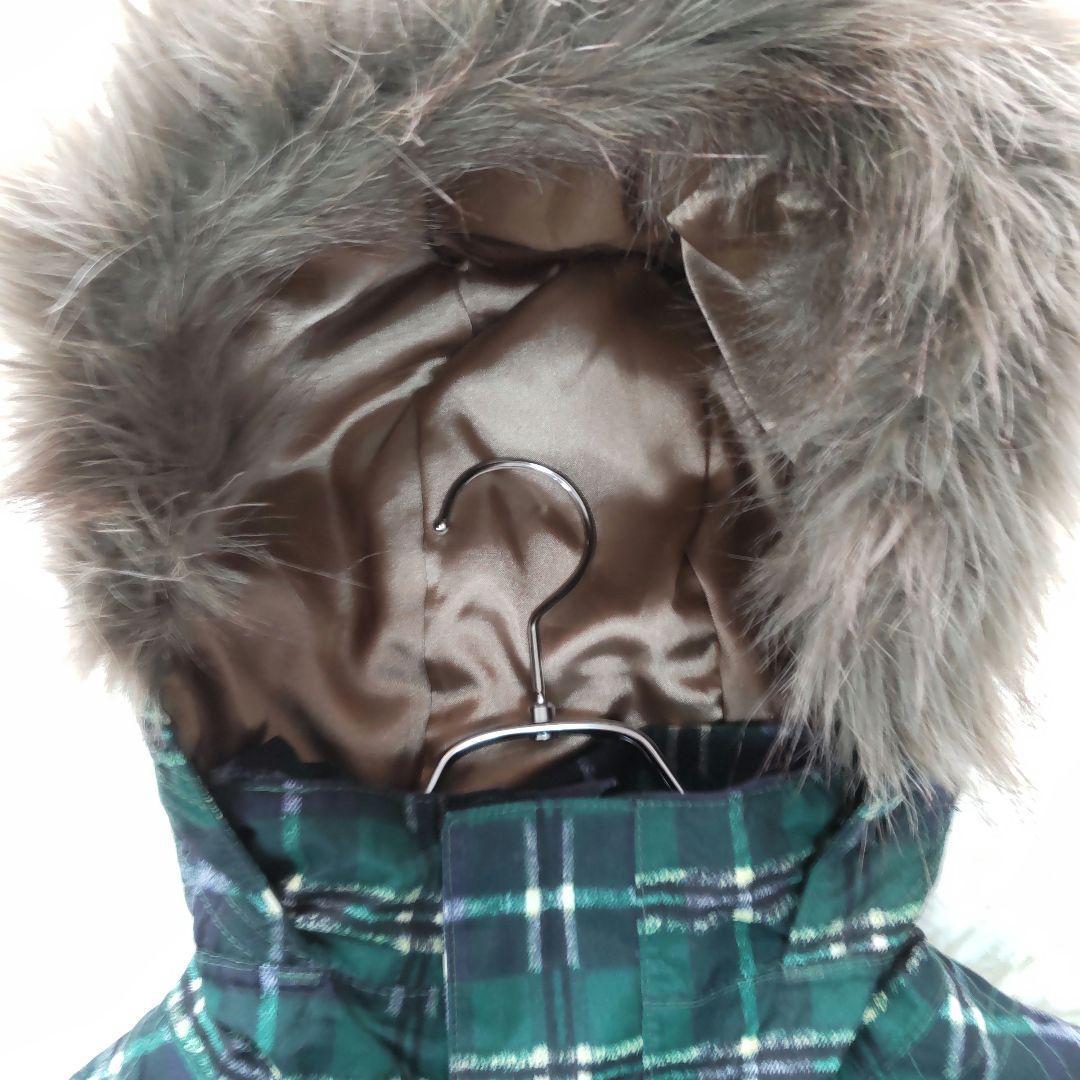 【新品未使用品】バートン　ファーフードチェックスキーウェア　スノーボード　緑