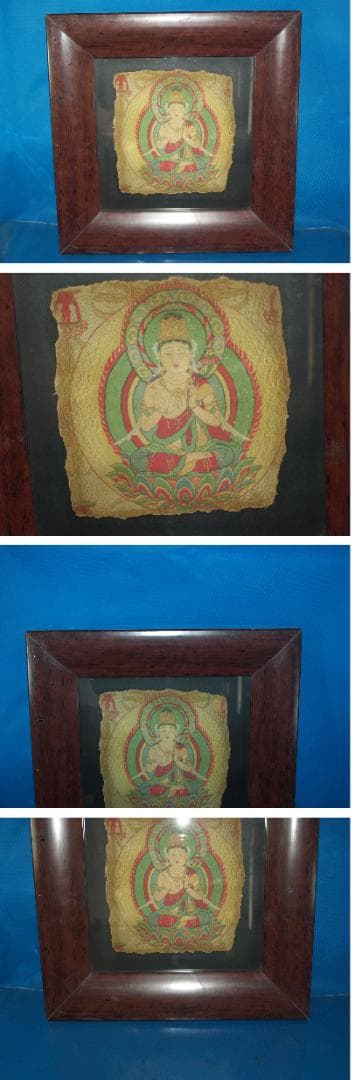 骨董市　掘り出し品中国唐時代　敦煌莫高窟壁画 彩絵 Z0985B18-5