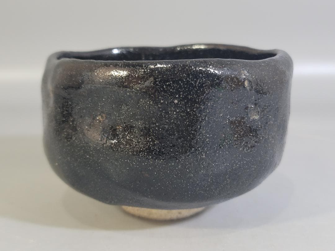 茶道具 初代 中村道年 黒楽茶碗 DT706