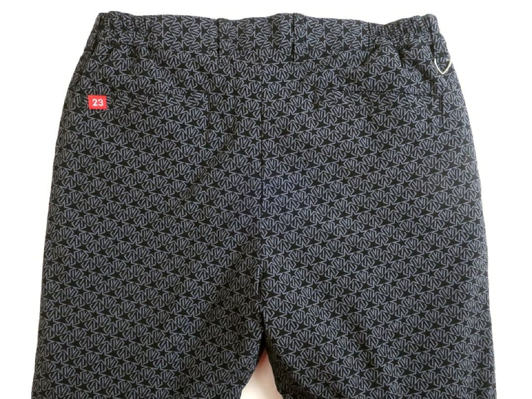 23区GOLF ゴルフ 撥水 高保温 総柄 中綿入ストレッチ ナイロン パンツL