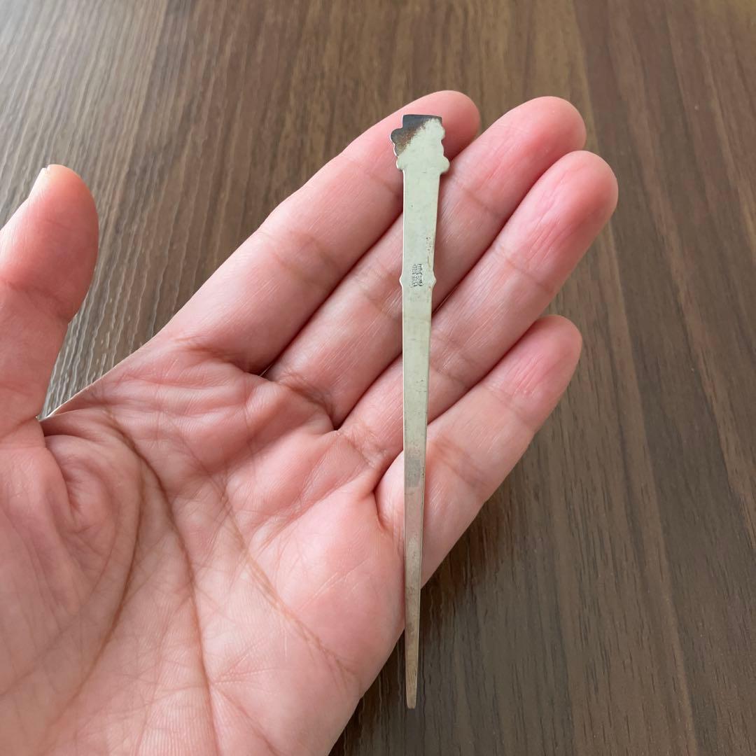 銀器の栞　楊枝　銀製 花装飾 木箱入り