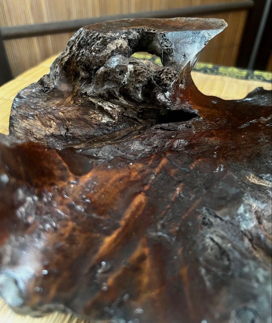 古木 刳抜彫り 花台 香台 盆栽台