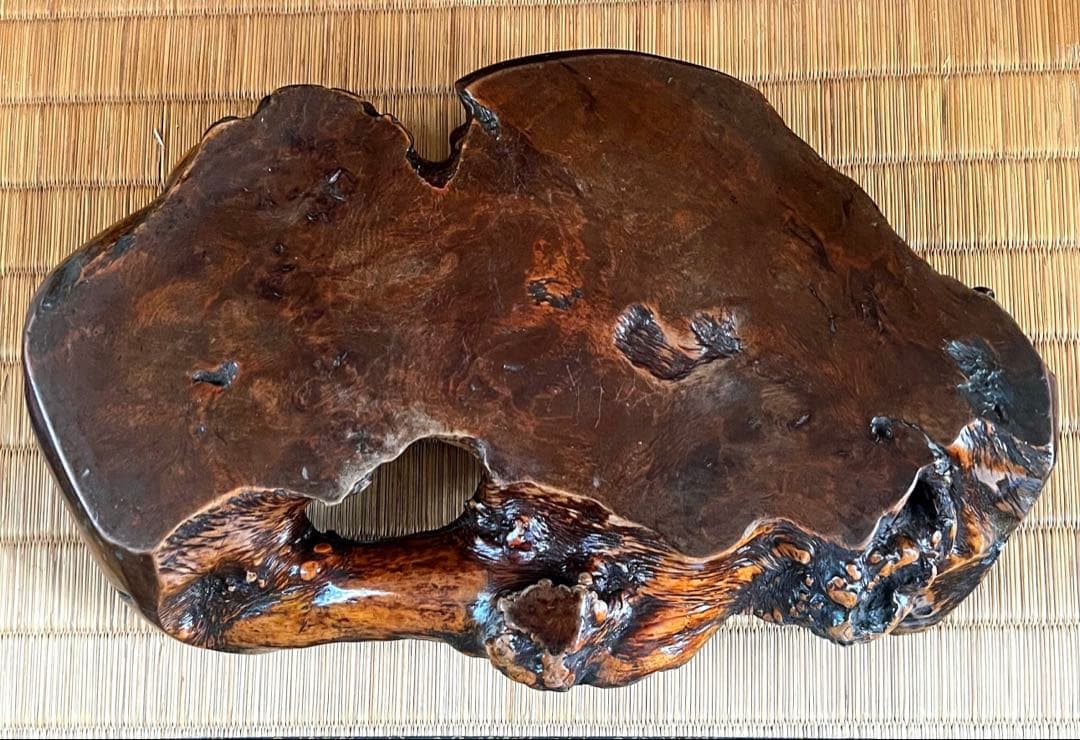 古木 刳抜彫り 花台 香台 盆栽台