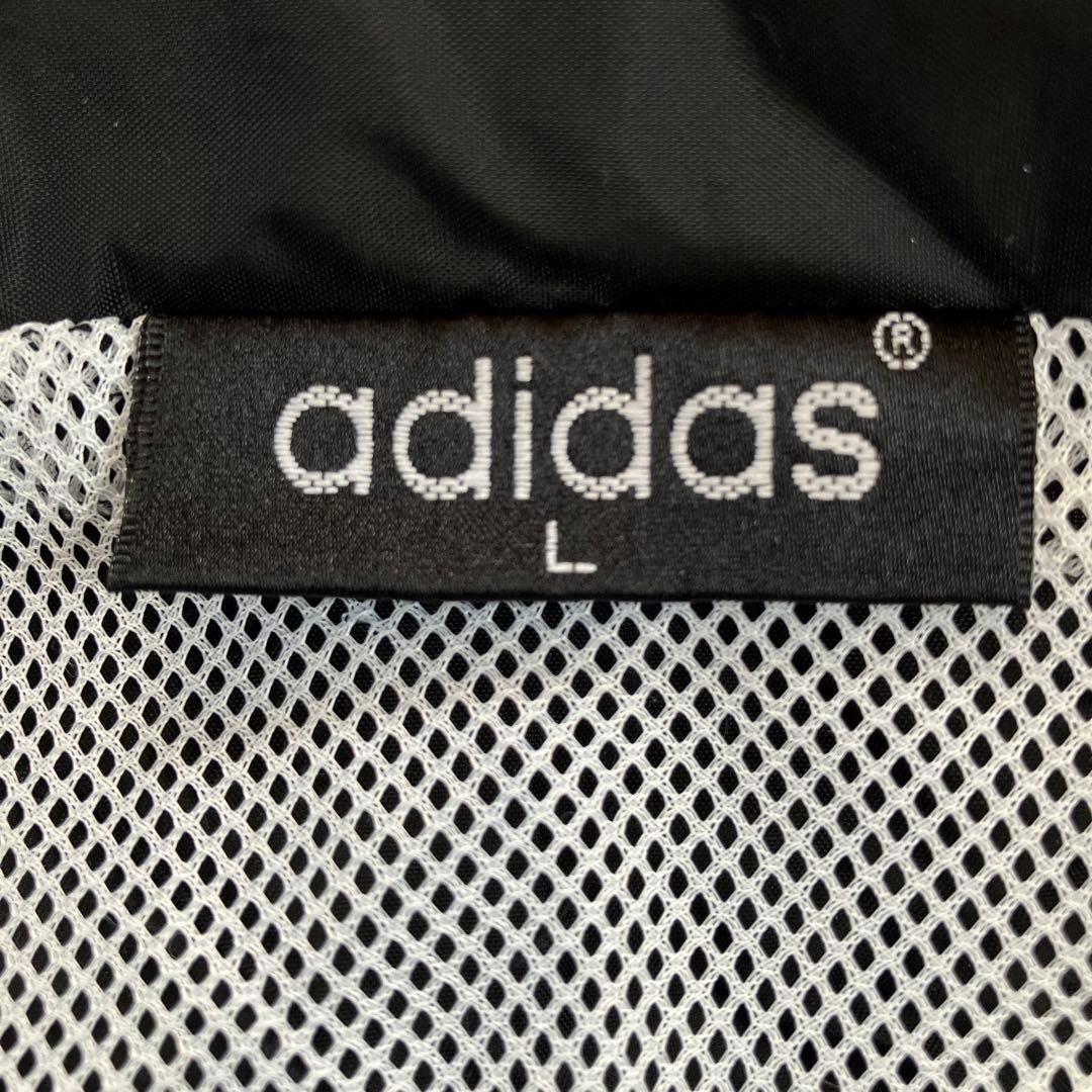 2.6 アディダス ウィンドブレーカー ブラック 刺繍 裏メッシュ L レトロ