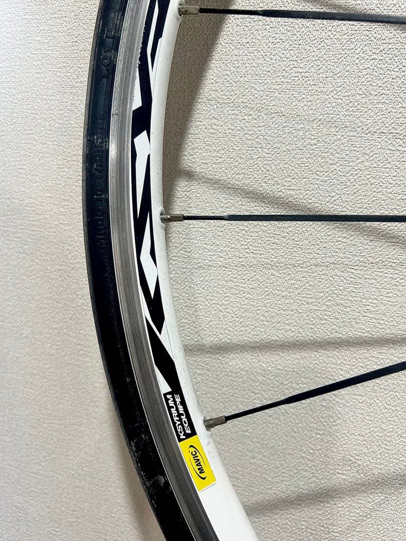 【Mavic KSYRIUM】貴重な白リム＋タイヤチューブ付◆マビック後輪のみ