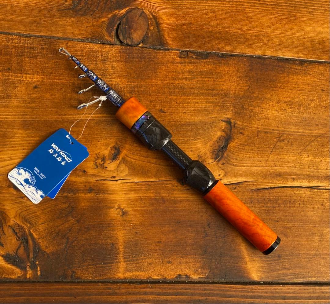 超軽量　カーボンロッ5ft トラウトロッド　スピニングロッド　ウッドグリップ