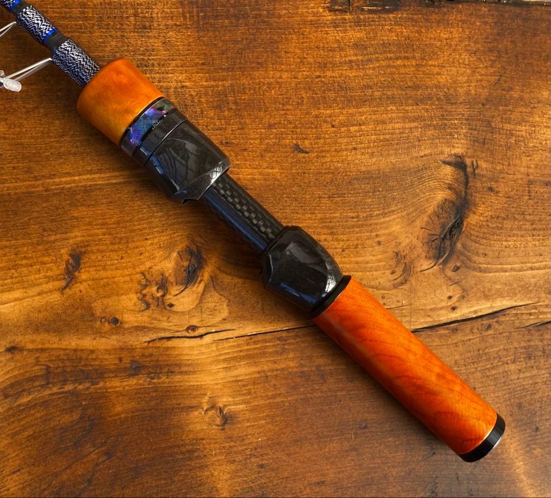 超軽量　カーボンロッ5ft トラウトロッド　スピニングロッド　ウッドグリップ