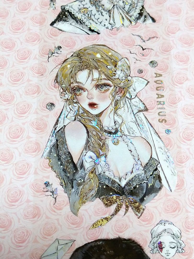 ✩のこり１✩J1045＃熠熠生輝(贝壳光)逗号切り売り海外人物マステ女の子