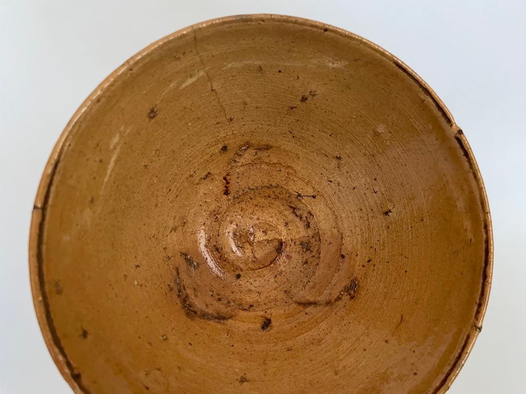 骨董　アンティーク　古楽山　楽山焼　平茶碗　夏茶碗　出雲　布志名　ニュウあり