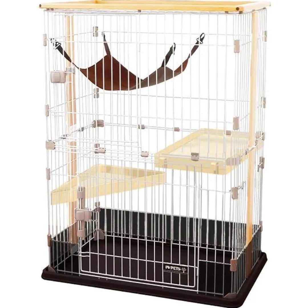 コジマのキャットケージ ハンモック付き　ウッドワンサークル